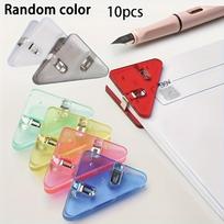 10 Pieces of multi-color triangular transparent paper clips 10pcs  random