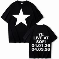 Bully Kanye West Ye Live At Sofi T-shirt Summer Men's and Women's Cotton Clothing Fashion Short Sleeve Top S