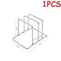 Stainless Steel Multi Slot Pot Lid Cutting Board Holder Countertop Storage Rack for Home Kitchen Utensil Organization