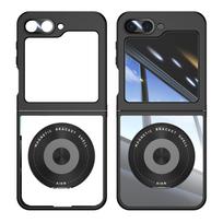 case for Samsung Z Flip 7 6 5 Rotating stand magnetic wireless charging folding screen drop protection case full coverage plain Galaxy Z Flip7 juoda