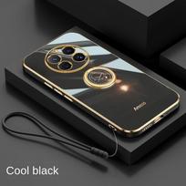 Skirta Huawei Honor Magic 7 Pro dėklas Minkštas TPU 6D Kvadratinis Plonas Su žiedu apsauginis galinis dangtelis Dėklas Magic 7 6 5 Lite Pro korpusui For Magic 5 Lite juoda