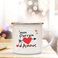 I Love Mom Dad Aunt Uncle Grandpa Grandma Print Enamel Mug Outdoor Water Coffee Cup Camping Mug Holiday Birthday Gift for Family 360ml