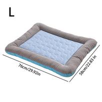Dog Cooling Mat Pet Ice Pad Mattress Pet Cool Mat Bed Cat Summer Keep Cool Ice Silk Cooling Dog Mat for Dogs (Blue,S) mėlyna