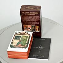 Cozy Witch Tarot 10,3*6 cm su vadovu pradedantiesiems oranžiniais paauksuotais kraštais 78 vnt. Taro kortos pagal Rider Waite sistemą