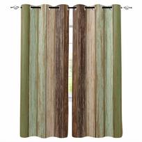 Sage Green Retro Wood Grain Blackout Curtains For Living Room Bedroom Window Treatment Blinds Drapes Kitchen Curtains W135 x H60cm beige