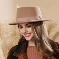 Nauja rudens ir žiemos moteriška veltinė skrybėlė, britiška retro elegantiška skrybėlė su dideliu kraštu, kasdieniška universali cilindrinė skrybėlė one size fits all chaki