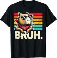 Gaming Capybara Bruh Retro Vintage Funny BRUH Unisex T-Shirt Unisex T-Shirt M
