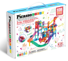 Magnetinis konstruktorius Picasso Tiles Marble Run Rack PTG108, 108 vnt., įvairių spalvų