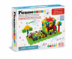 Magnetinis konstruktorius Picasso Tiles Hedgehog Blocks Farm PTB100, 100 vnt., įvairių spalvų