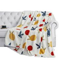 PLAYBOY Golden Mink Velvet Throw Blanket gray