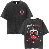 Hot Game Cult of The Lamb Vintage Washed T-shirt Men Women Clothing Casual Cotton Oversized T-shirts Y2k Cosplay Player T Shirts S