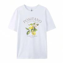 Positano citrinų rašto marškinėliai trumpomis rankovėmis, apvalia iškirpte, laisvalaikio viršutinė dalis vasarai ir pavasariui, unisex, vasaros mada, vintažiniai vaisių marškinėliai S įvairiaspalvis