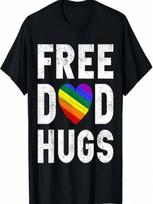 LGBT Pride Free Dad Hugs Funny Fathers Father's Day T-Shirt S