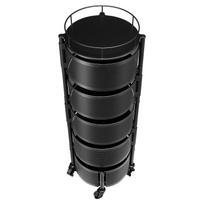 Rotating Storage Rack Cart, 5 Tier Fruit and Vegetable Basket Bowls, Heavy Duty Wire Basket Organizer on Wheels, Large Capacity Stand with Metal Top