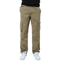 Men's Lightweight Cargo Pants with Multi Pockets, Casual Outdoor Work Trousers, Durable Fabric, Adjustable Waist L