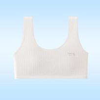 12-18 Age Girls' Wireless Strapless Sports Bra - Fixed Cup Cotton Vest for Junior & Senior High School Students One Size balta