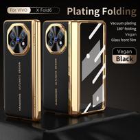 For Vivo X Fold6  Fold 6 180° Infinity Foldable Glass Front Film Vacuum Plating Anti-Fingerprint Hand Flap Phone Case Cover