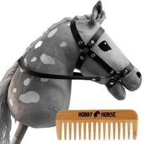 Hobby Horse A4 Stick Horse Stick Horse Head With Mane Grey-White + Comb [M-Hobbyhorse407]