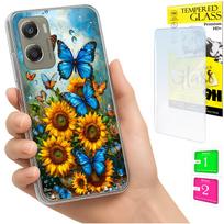 Etui Do Motorola Moto G06 / G06 Power Obudowa Case Plecki Motyle + Szkło