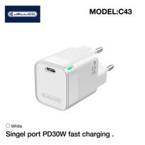 Kelioninis įkroviklis Jellico C43 Mini PD 30W QC 3.0, 1 x USB Type C, balta sp., 30 W