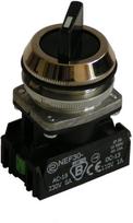 Promet 3 padėčių jungiklio rankenėlė 30 mm juoda 2Z užraktas (W0-NEF30-TPC 2X S)