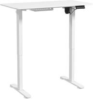 Vinsetto elektrinis reguliuojamo aukščio stalas 120 x 60 cm kompiuterio stalas su 3 atminties nustatymais, ergonomiškas stovimas-sėdimas stalas su apsauga nuo susidūrimo, 2 kabliukai, baltas