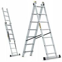 Profesionalios daugiafunkcės aliumininės kopėčios 2x7, 150 kg DRABEST