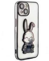 iLike Tylny pokrowiec Apple iPhone 14 Silikoninis dėklas Print Desire Rabbit Juodas ILIAPP14PDRB