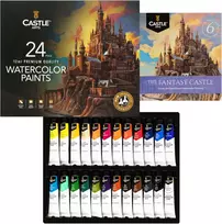 Castle Art Supplies akvarelinių dažų rinkinys, 24 spalvos x 12 ml, blizgus, CASWC24