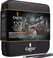 Castle Art Supplies spalvotų pieštukų rinkinys, 120 vnt., minkšti, dailininkams, CAS-120CPZ