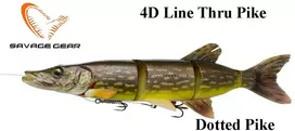 Guminukas Savage Gear 4D Line Thru Pike Dotted Pike