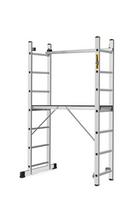 Aliuminiai kopėčių tipo pastoliai, darbinė platforma 2x7 DRABEST PRO 150 kg