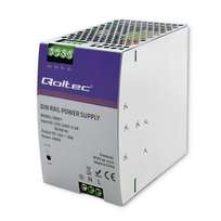 Qoltec 50901 Pramoninis DIN bėgių maitinimo šaltinis | 480W | 24V | 20A