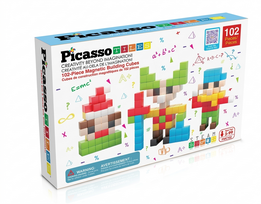 Magnetinis konstruktorius Picasso Tiles Cubes PMC102, 102 vnt., įvairių spalvų