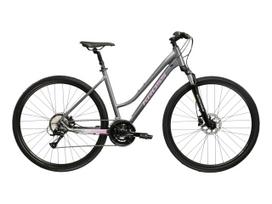 KROSS Evado 4.0 D MY26 / Grey-Pink Glossy / moteriškas hibridinis dviratis (28") (L)