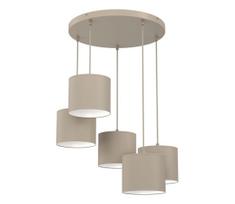 Pakabinamas liustras su laidu ARDEN 5xE27/15W/230V, skersmuo 44 cm, smėlinė