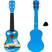 Vaikiška ukulelė medinė gitara 4 stygų nailono kramtukas ECOTOYS