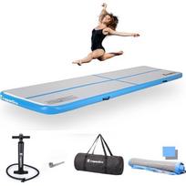 Pripučiamas mankštos kilimėlis inSPORTline Airstunt 400 x 100 x 10 cm baltas su rankine pompa