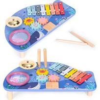 Instrumentų stalas muzikos stalas cimbolai cimbolai mušamieji cimbolai trintuvė jūrų tema ECOTOYS