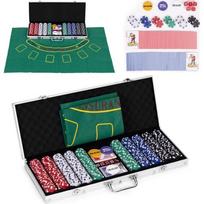 Blackjack pokerio rinkinys 500 žetonų 2 kaladės kauliukų kortų žaidimo kilimėlis rakinamas dėklas