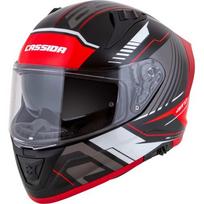 Motociklininko šalmas Cassida Aero Drome Black Pearl/Red/White/Gray