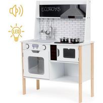Medinė virtuvėlė vaikams + garsiniai žibintai ECOTOYS