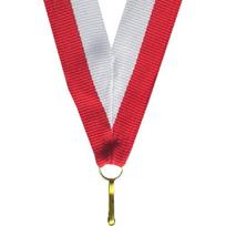 Juostelė medaliui V8 Balta/Raudona 1cm