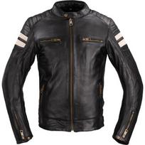 Vyriška odinė motociklininko striukė W-TEC Stripe - Black with Beige Stripes