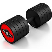 Gumuotas hantelis Marbo Sport, raudonas, 42,5 kg