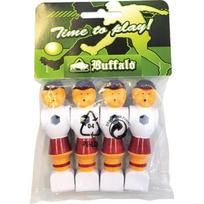 Keičiamas stalo futbolo žaidėjas Buffalo, raudonas / baltas, 16 mm, 4 vnt.