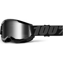 Vaikiški motokroso akiniai 100% Strata 2 Youth Mirror - Juoda