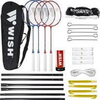 ALUMTEC 5566 BADMINTONO RINKINYS 4 VNT. +3 VNT. RAKETĖS+TINKLAS+LYNAI PAGEIDAVIMAS