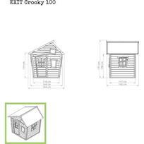 Medinis vaikų žaidimų namelis Exit Crooky 100 Grey-Beige