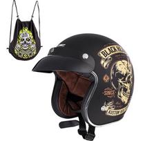 Moto šalmas W-TEC V541 Black Heart - Skull Horn, Matte Black